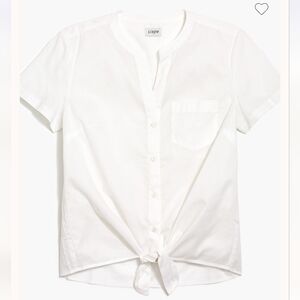 J. Crew Tie Front Button Up Cotton Blouse, XL